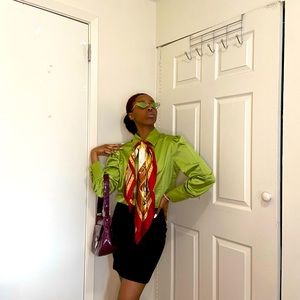 PROPORTION PETITE Green Button Up Blouse